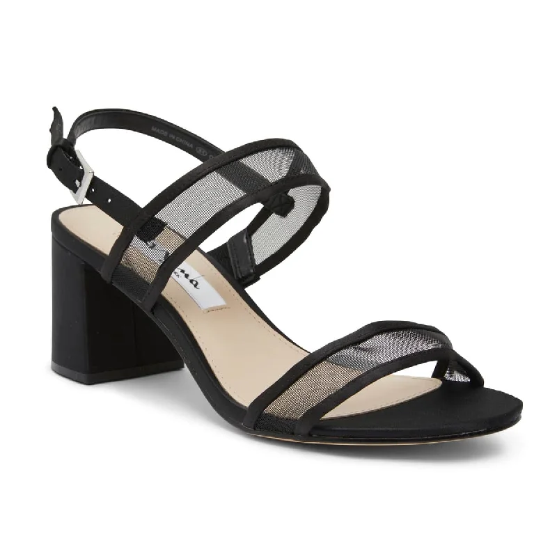 Nelley Heel in Black Fabric