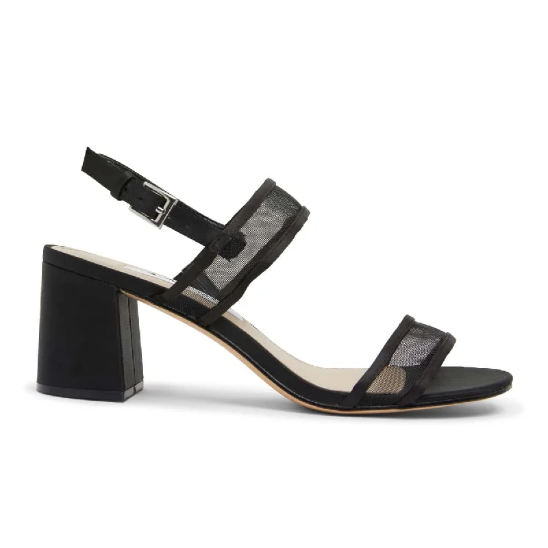 Nelley Heel in Black Fabric