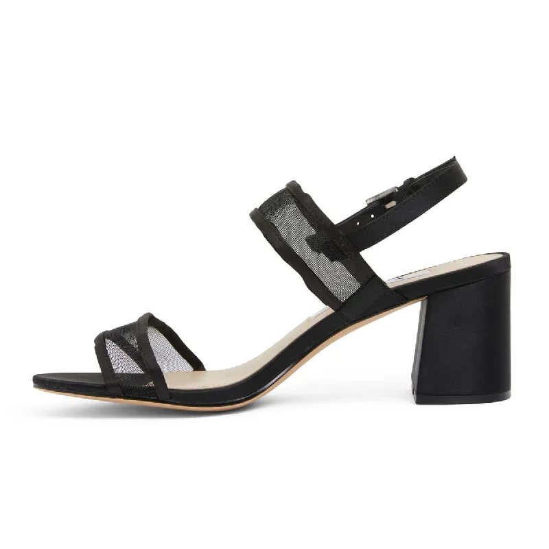 Nelley Heel in Black Fabric