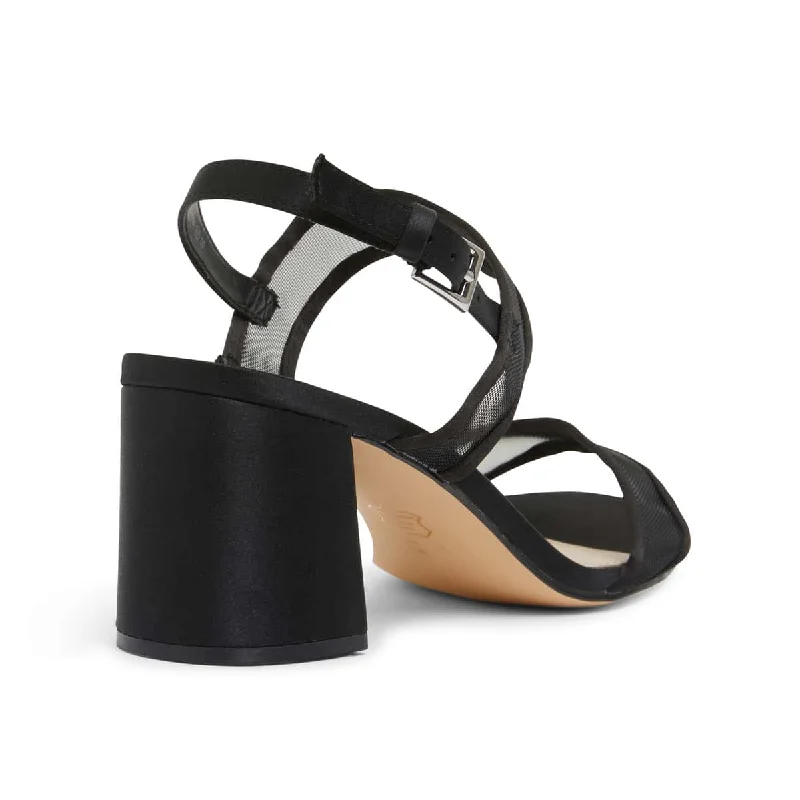 Nelley Heel in Black Fabric