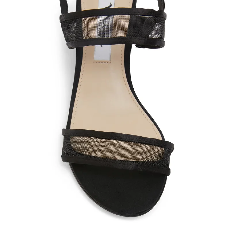 Nelley Heel in Black Fabric