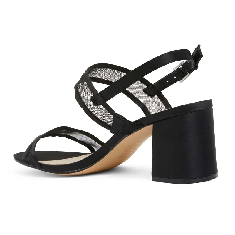 Nelley Heel in Black Fabric