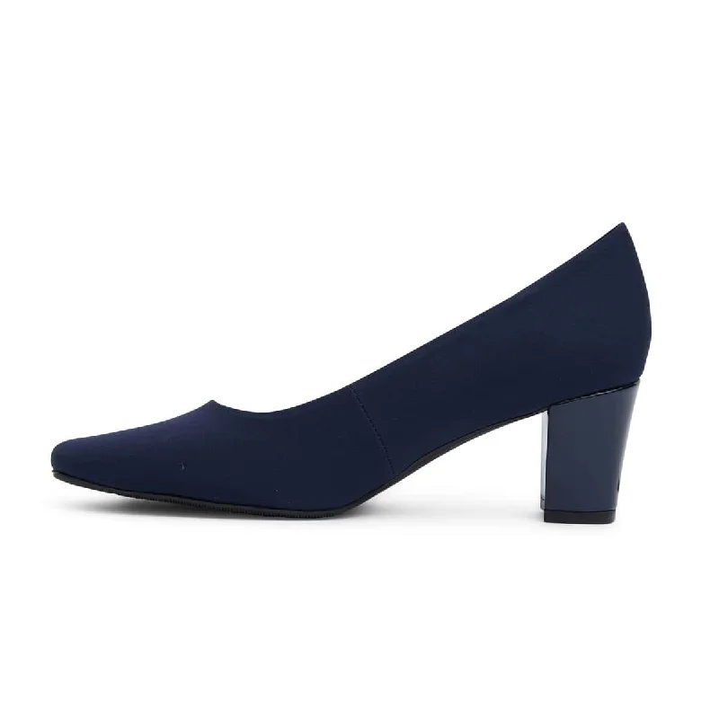 Nicole Heel in Navy Fabric