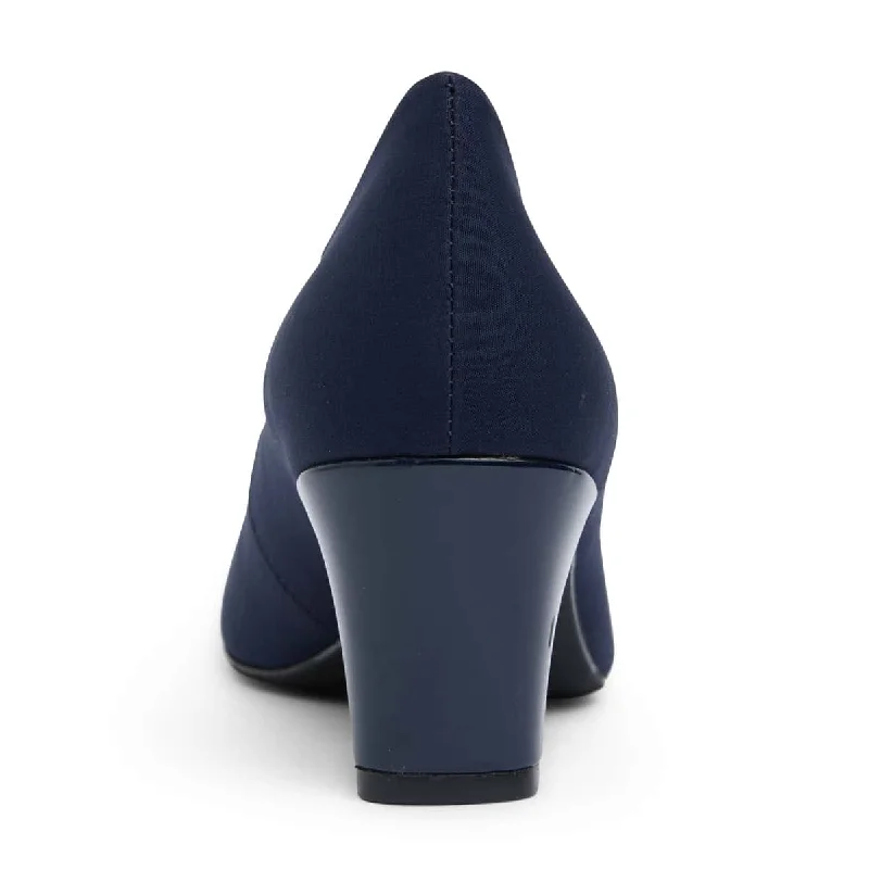 Nicole Heel in Navy Fabric