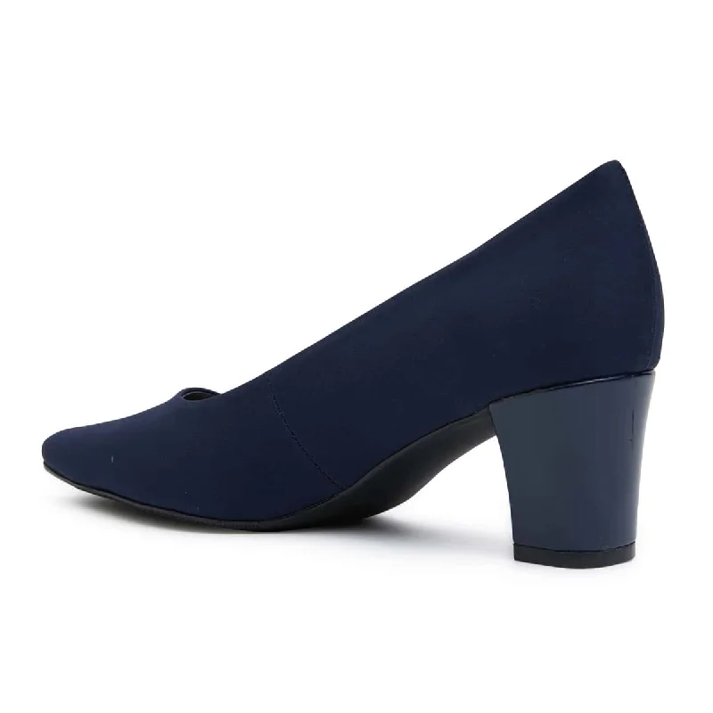 Nicole Heel in Navy Fabric