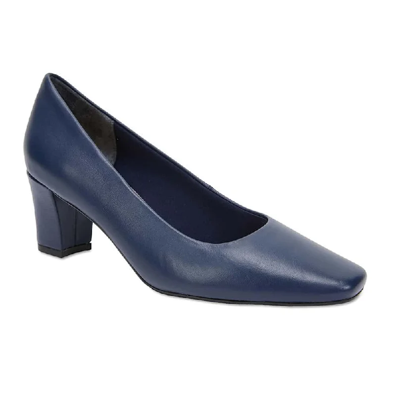 Nicole Heel in Navy Leather