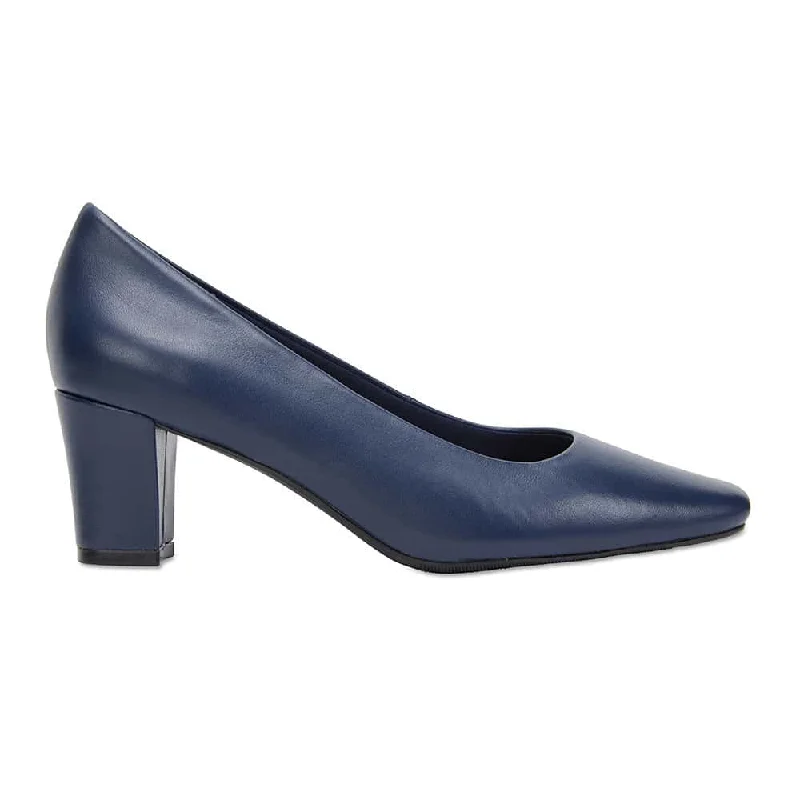 Nicole Heel in Navy Leather