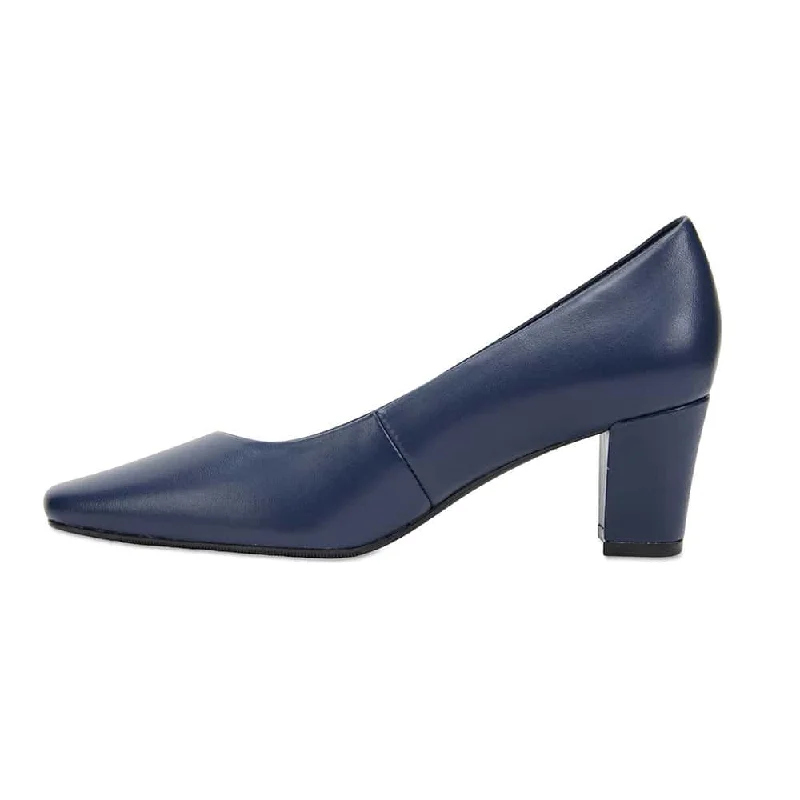 Nicole Heel in Navy Leather