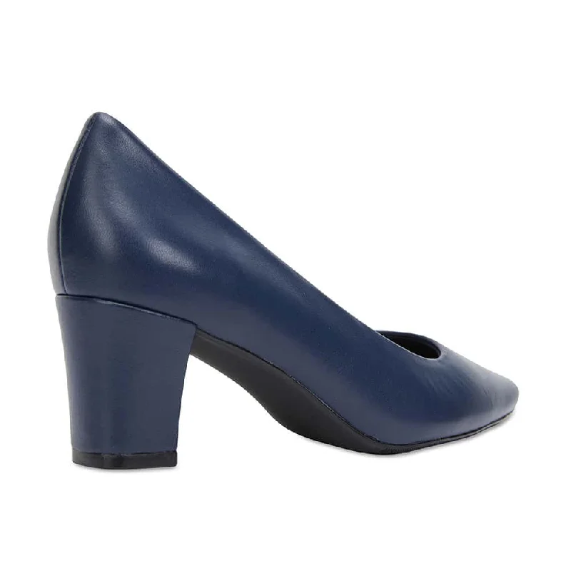 Nicole Heel in Navy Leather