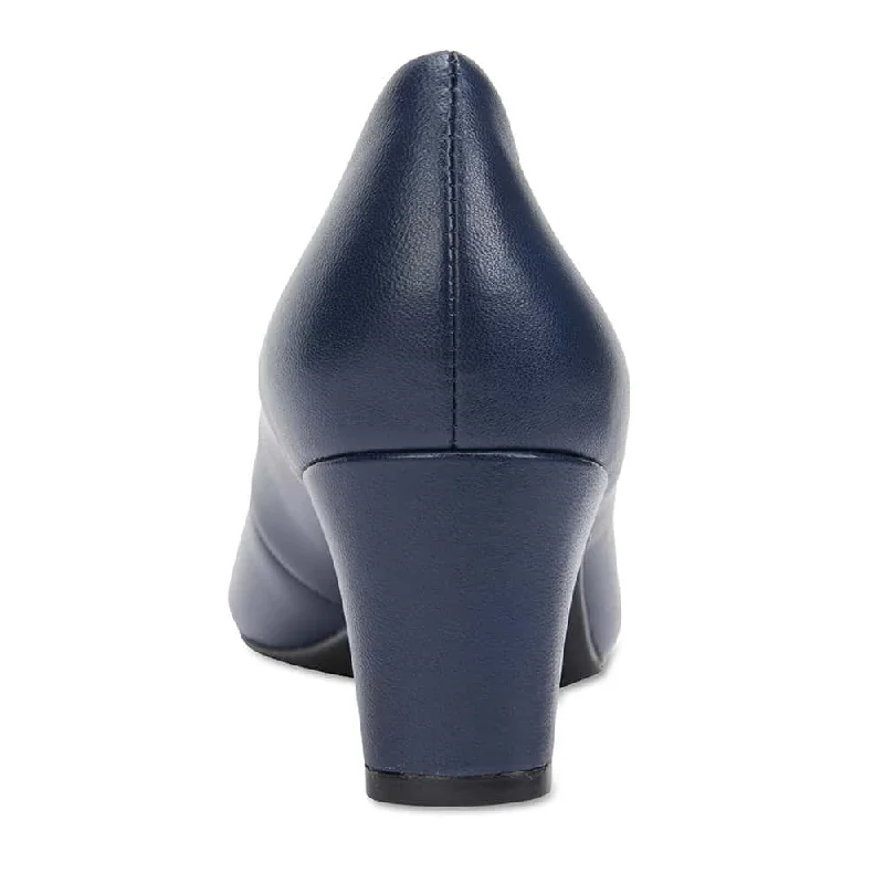 Nicole Heel in Navy Leather