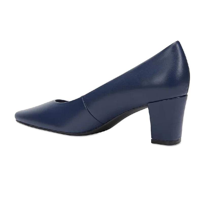 Nicole Heel in Navy Leather