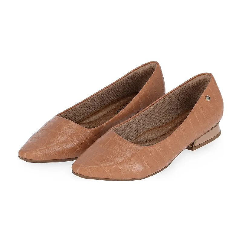 Nude Croco flats for Women (279.004)