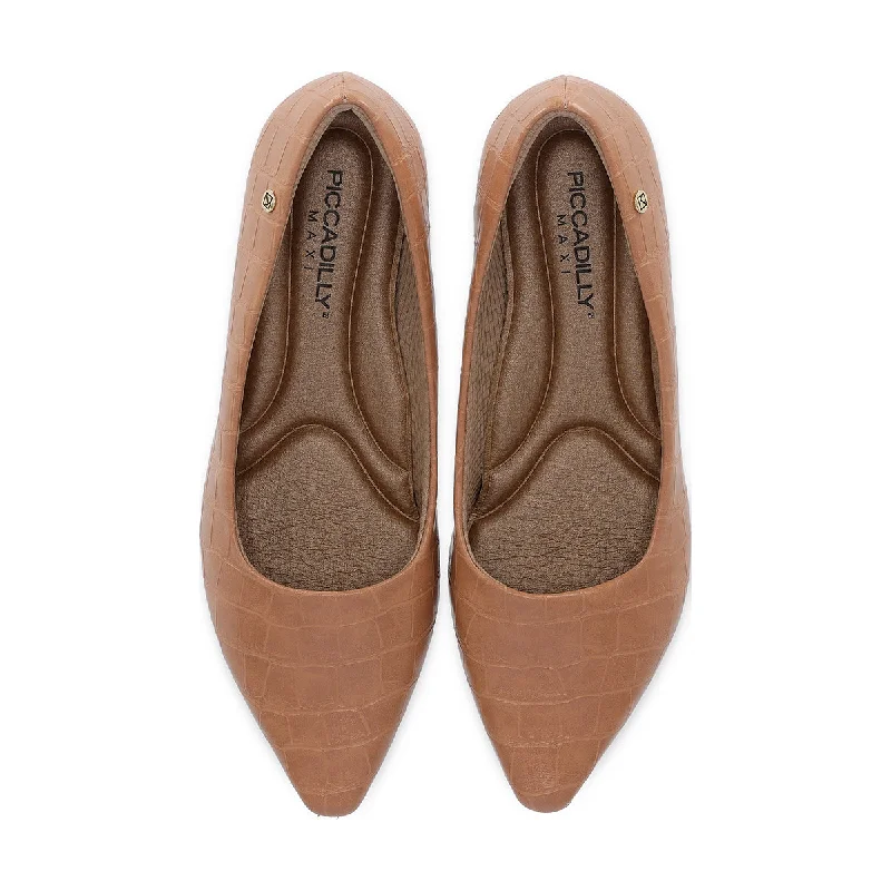 Nude Croco flats for Women (279.004)