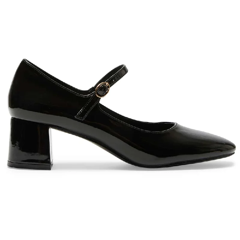 Nyla Heel in Black Patent