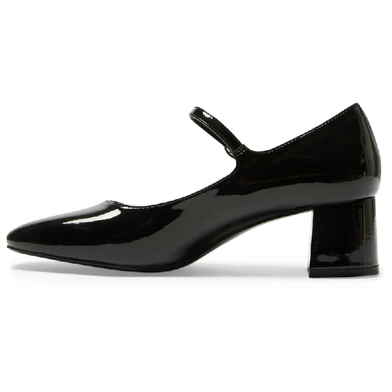 Nyla Heel in Black Patent