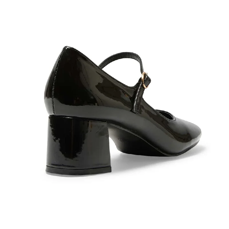 Nyla Heel in Black Patent