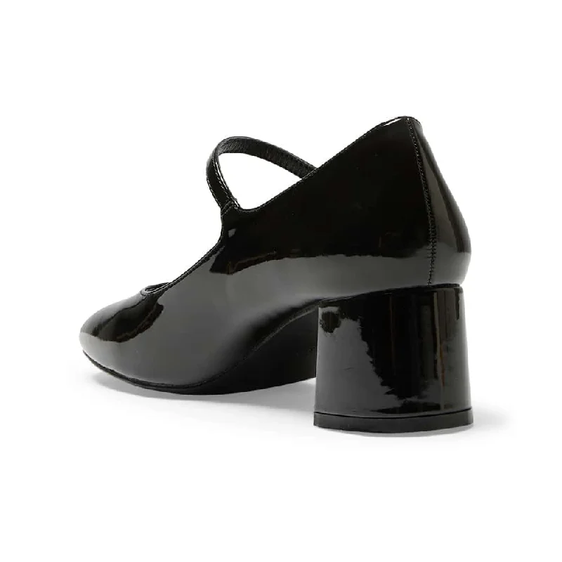 Nyla Heel in Black Patent