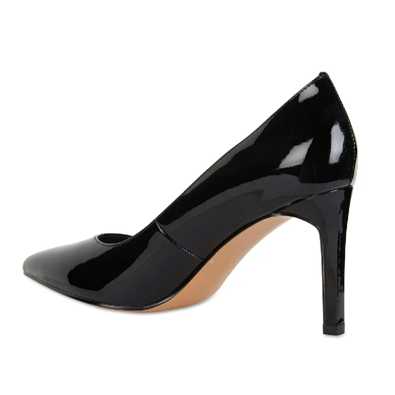 Octavia Heel in Black Patent