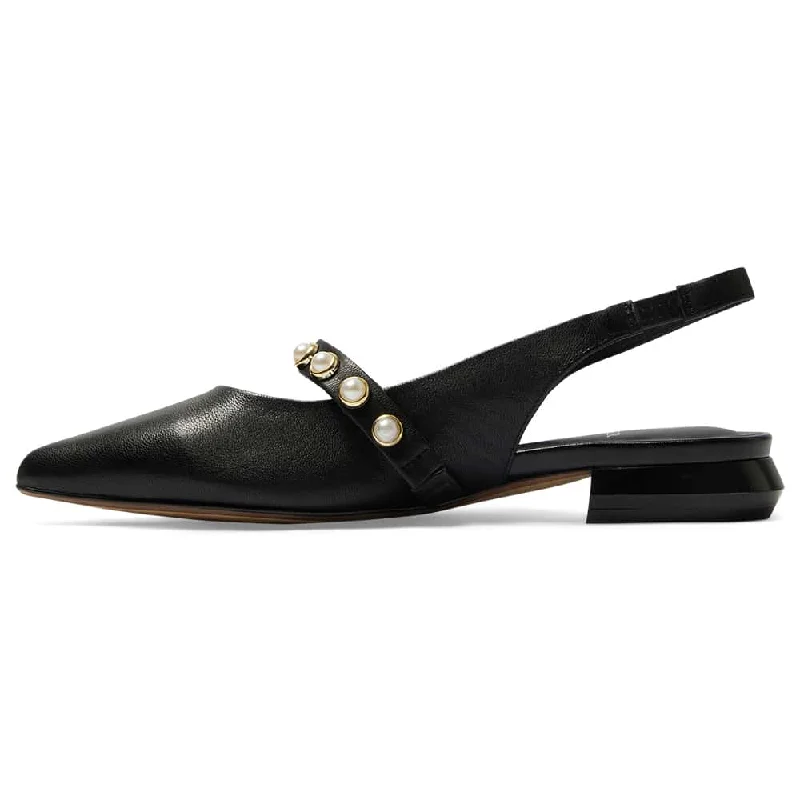 Opal Flat in Black Leather