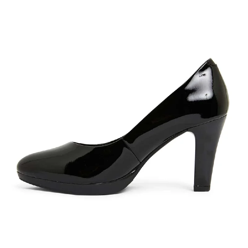 Opera Heel in Black Patent