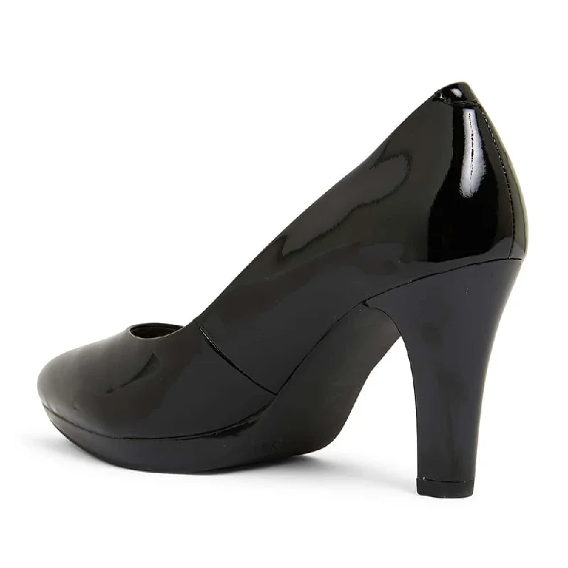 Opera Heel in Black Patent