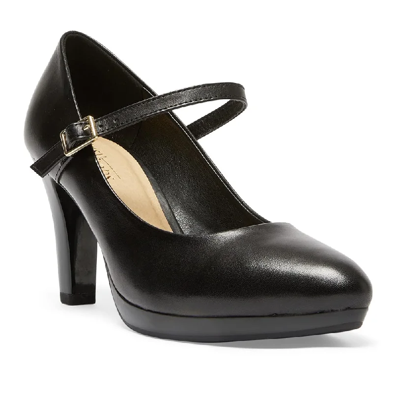 Otis Heel in Black Leather