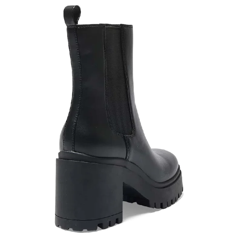 Panel Boot in Black Smooth