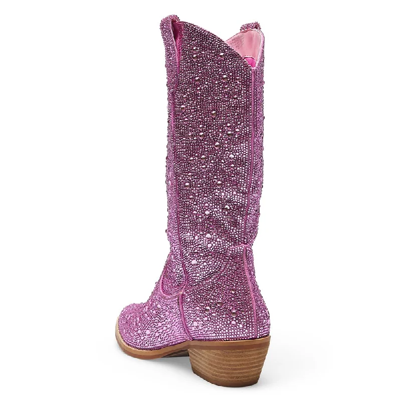 Parton Boot in Pink Rhinestone