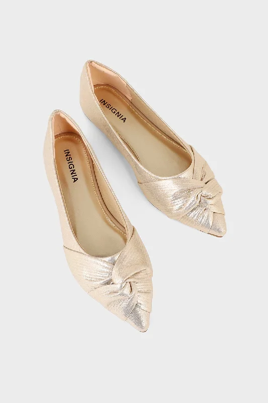 Party Wear Pumps I41419-Golden