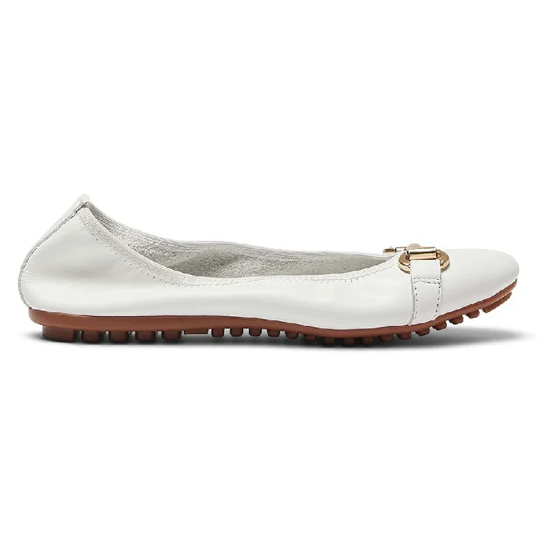 Pilgrim Flat in White Leather