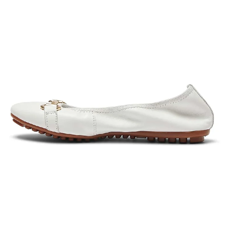 Pilgrim Flat in White Leather