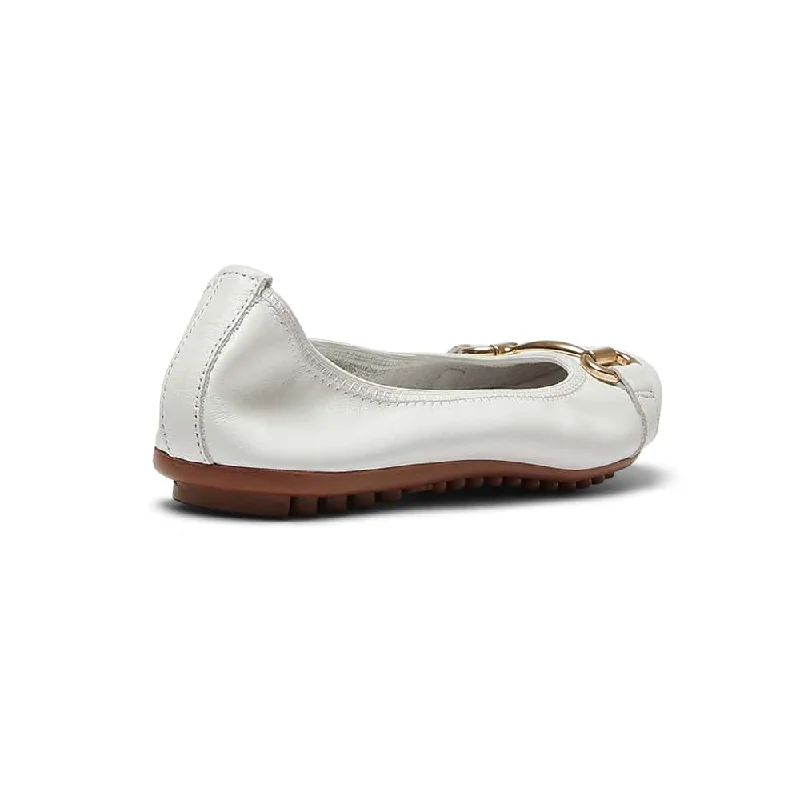 Pilgrim Flat in White Leather