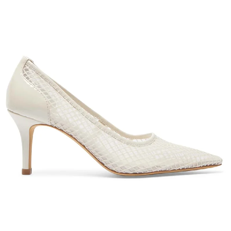 Province Heel in Cream Mesh