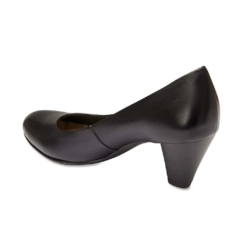 Ragley Heel in Black Leather