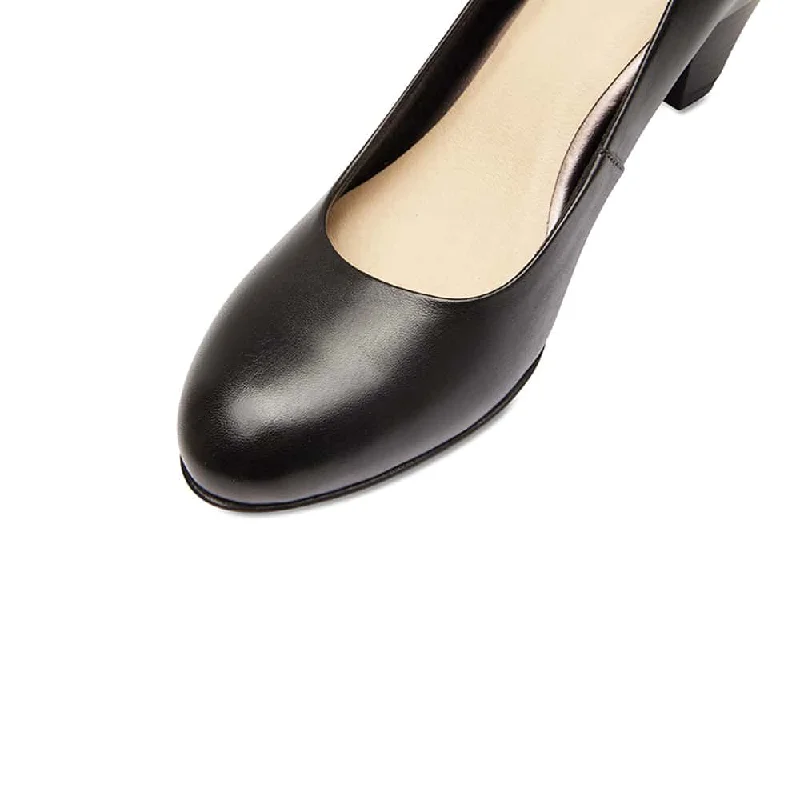 Ragley Heel in Black Leather