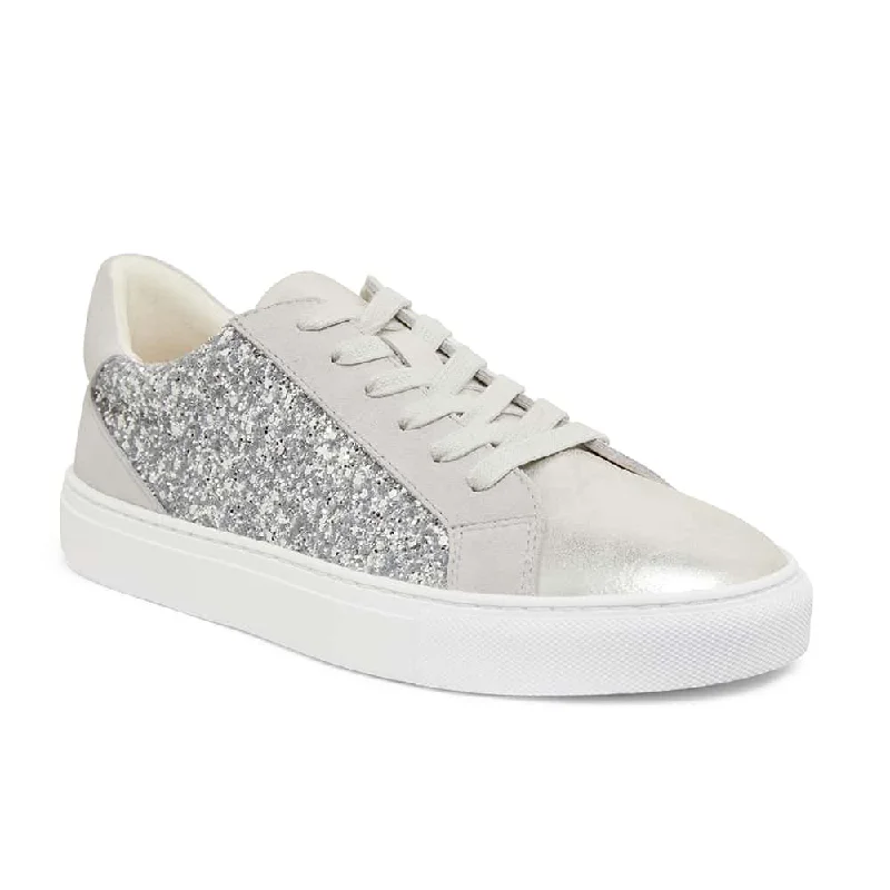 Ray Sneaker in Silver Glitter Leather