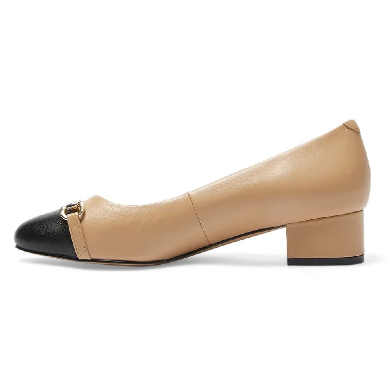 Rita Heel in Black And Camel Leather