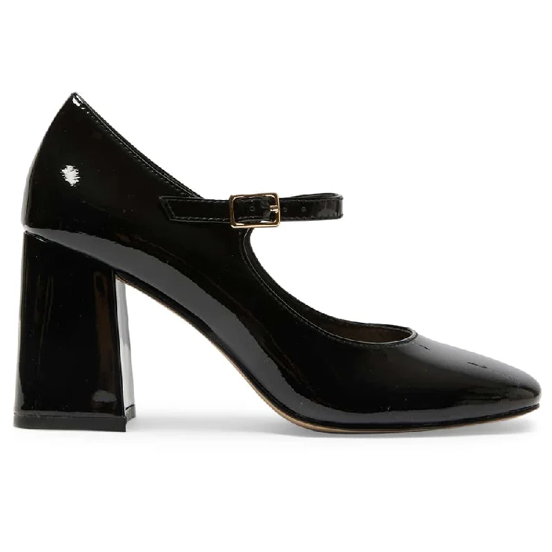 Roma Heel in Black Patent