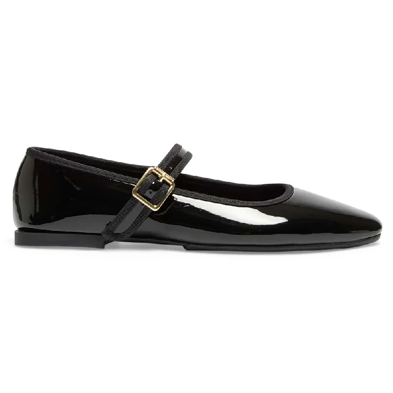 Romy Flat in Black Patent