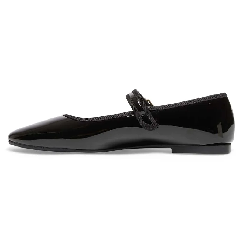 Romy Flat in Black Patent