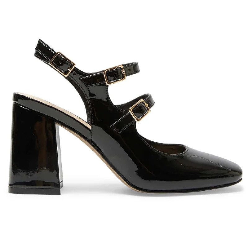 Roslyn Heel in Black Patent