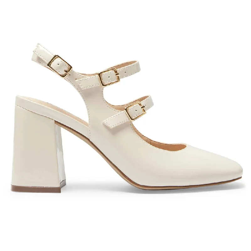 Roslyn Heel in Bone Patent