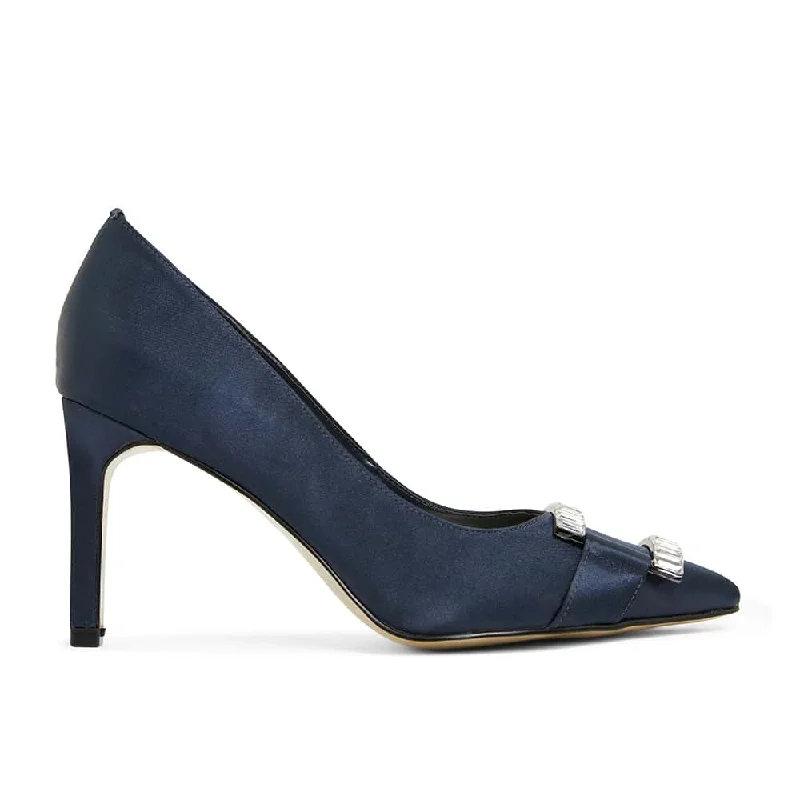 Ruby Heel in Navy Satin