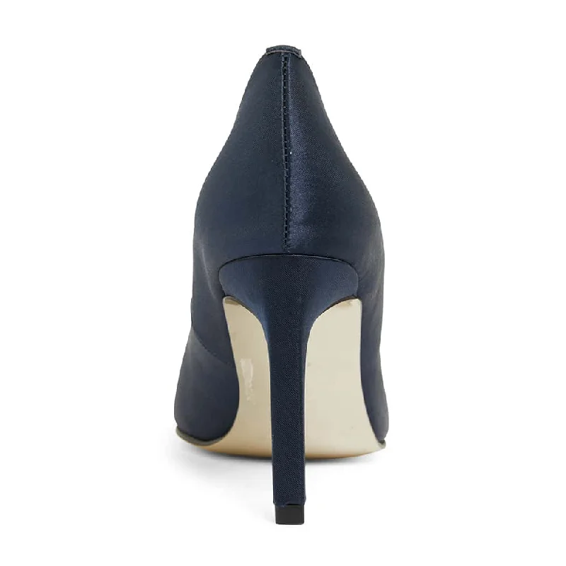 Ruby Heel in Navy Satin