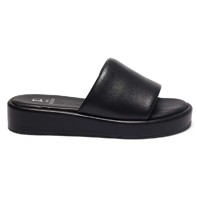 Rupert Slide in Black Leather