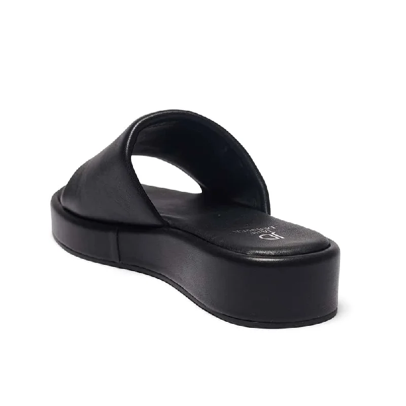 Rupert Slide in Black Leather