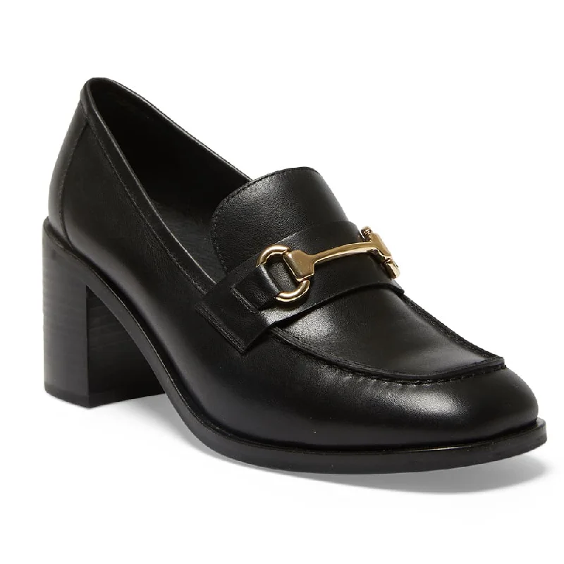 Sabrina Loafer in Black Leather