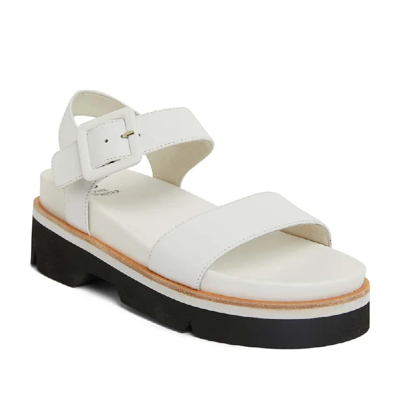 Samara Sandal in White Leather