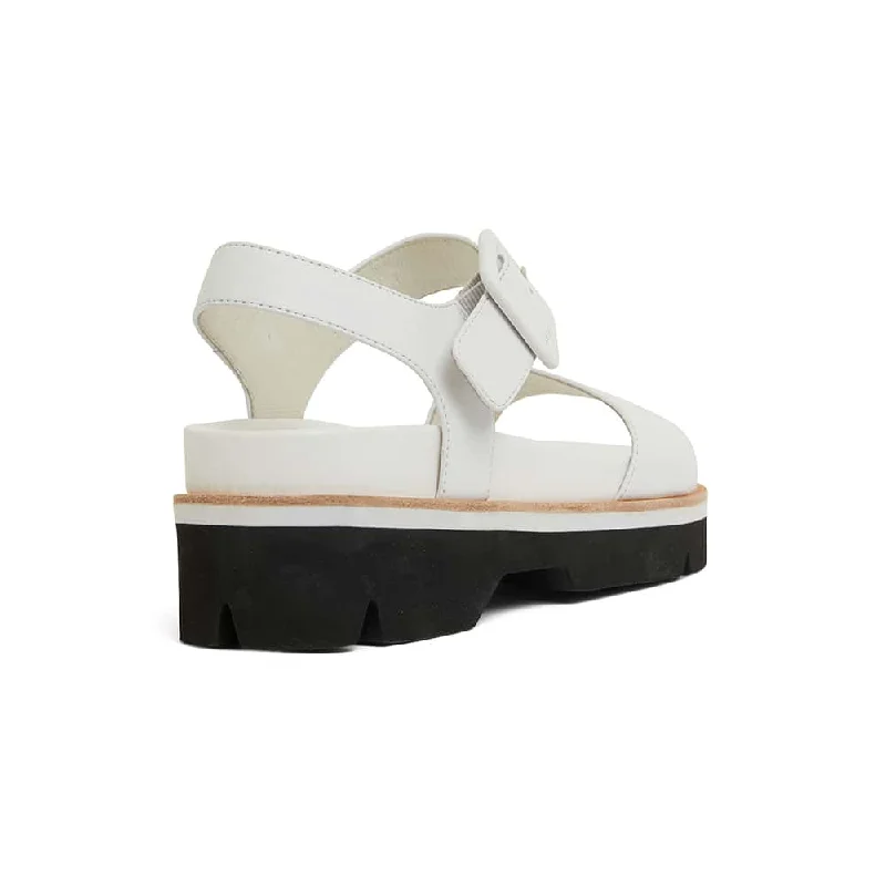 Samara Sandal in White Leather