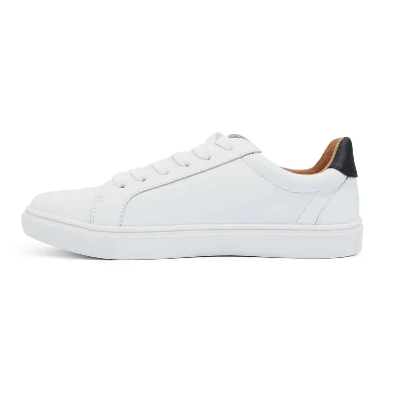 Saxon Sneaker in White And Black Leather